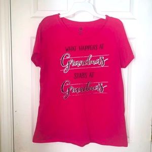 Girls Pink XL Graphic Grandma’s Girl T-Shirt